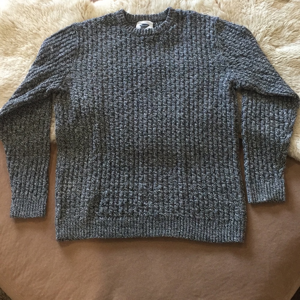 Old Navy NWT black heather cable knit mens sweater